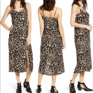 BP Midi Leopard Print Slip Dress